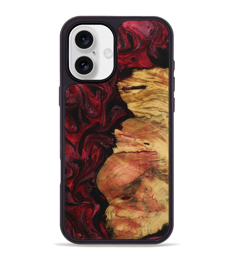 iPhone 16 Plus Wood+Resin Phone Case - Mack (Red, 720198)