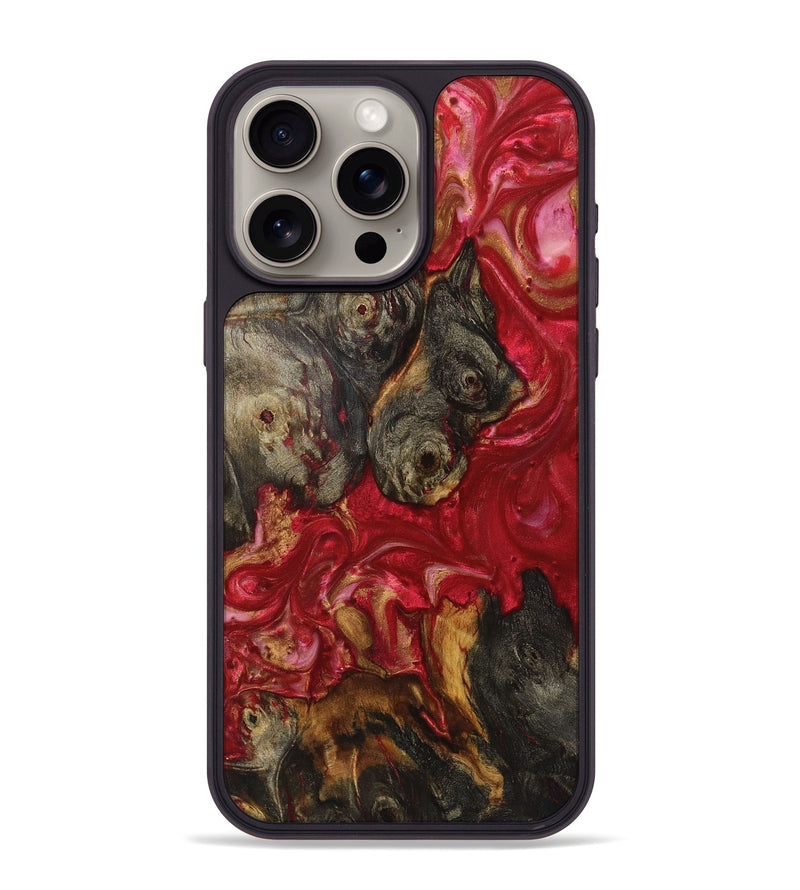 iPhone 15 Pro Max Wood+Resin Phone Case - Imogene (Red, 720204)