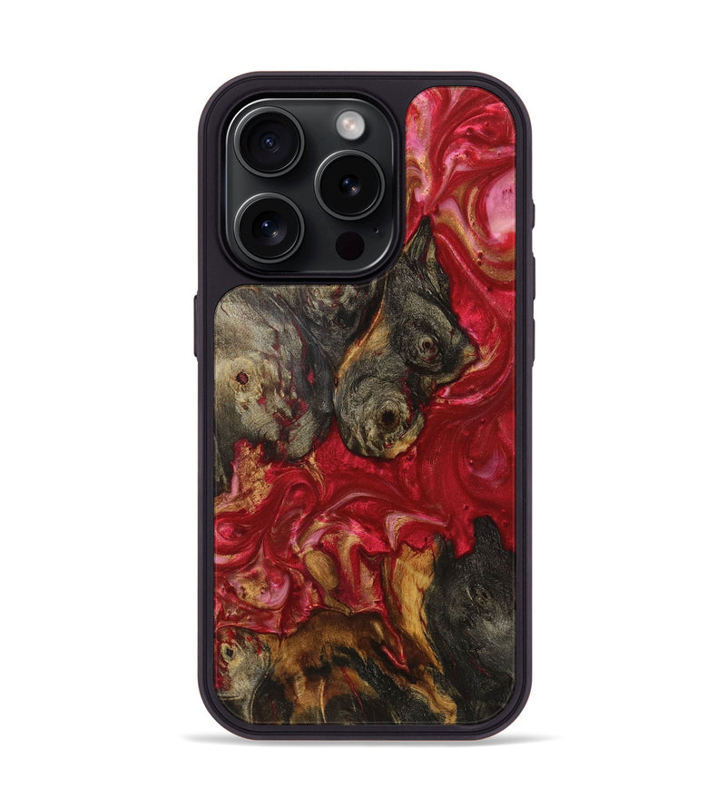 iPhone 15 Pro Wood+Resin Phone Case - Imogene (Red, 720204)