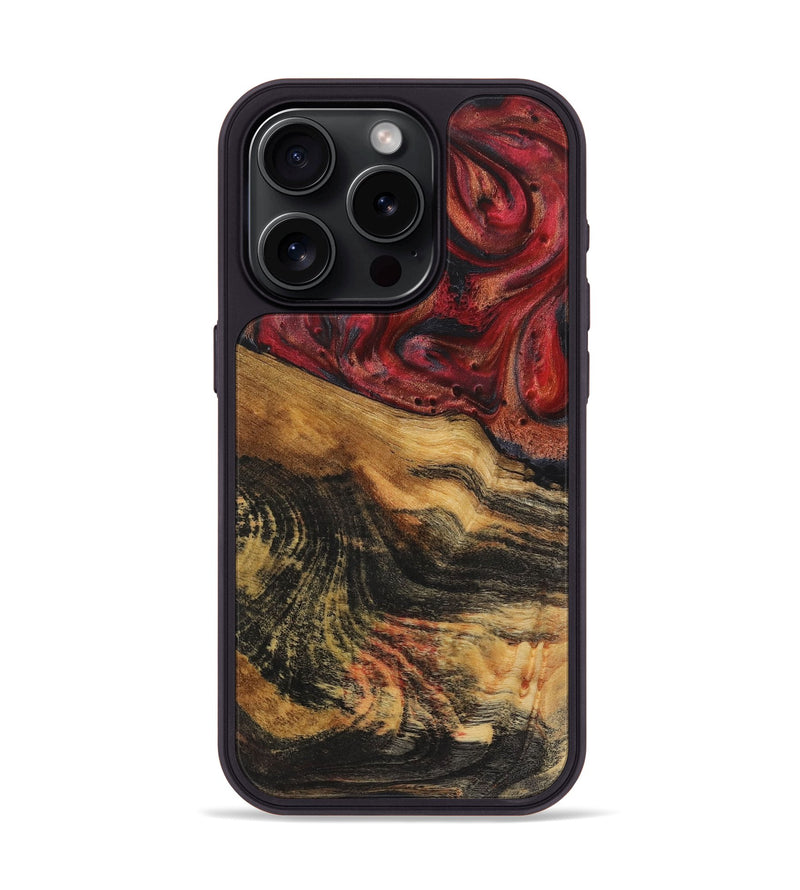 iPhone 15 Pro Wood+Resin Phone Case - Xander (Red, 720206)