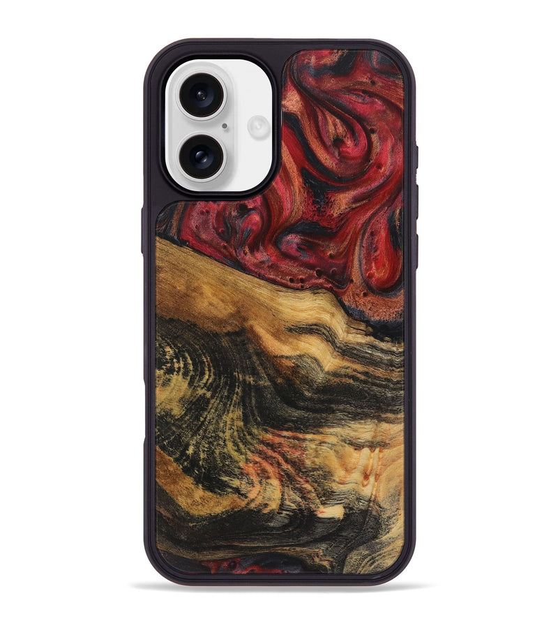 iPhone 16 Plus Wood+Resin Phone Case - Xander (Red, 720206)