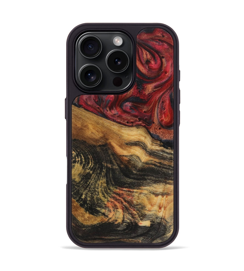 iPhone 16 Pro Wood+Resin Phone Case - Xander (Red, 720206)