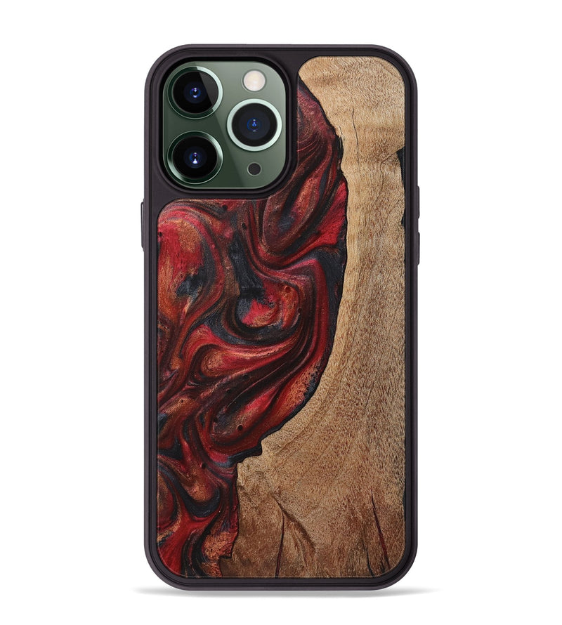 iPhone 13 Pro Max Wood+Resin Phone Case - Kane (Red, 720207)