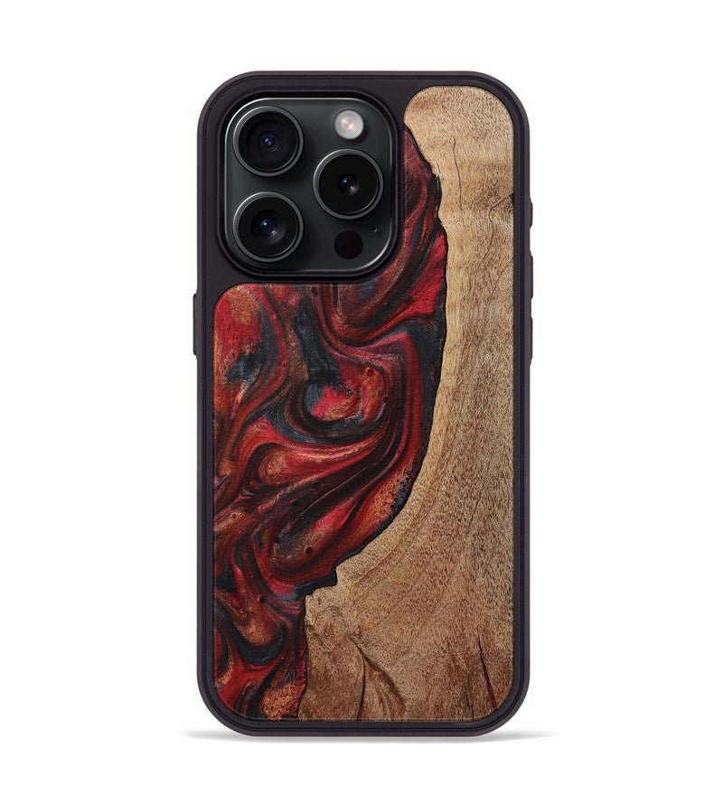 iPhone 15 Pro Wood+Resin Phone Case - Kane (Red, 720207)