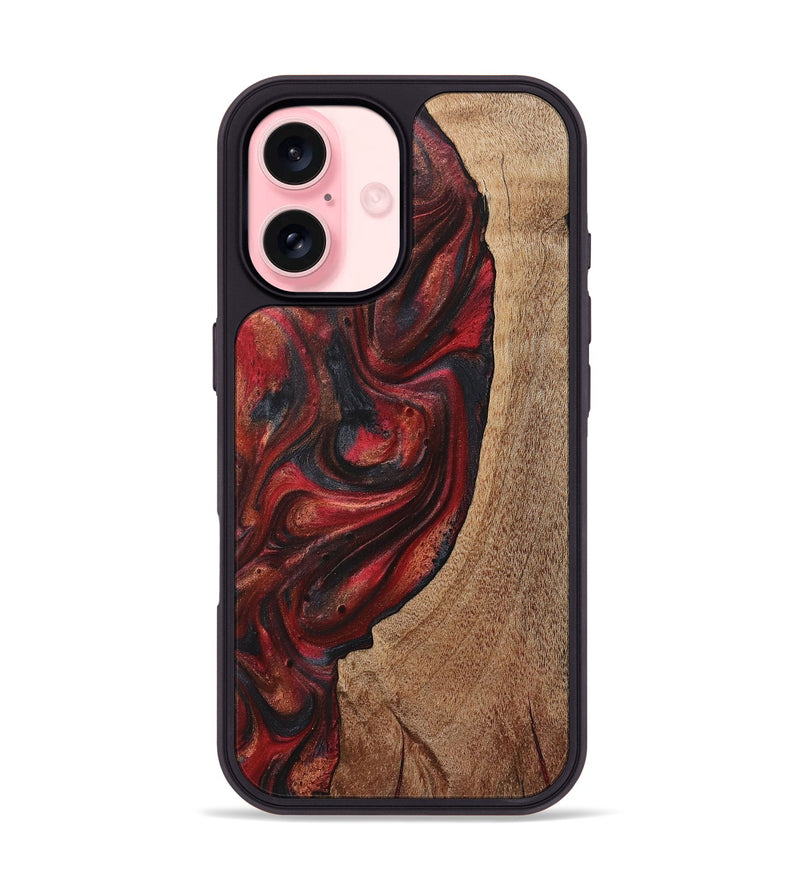 iPhone 16 Wood+Resin Phone Case - Kane (Red, 720207)