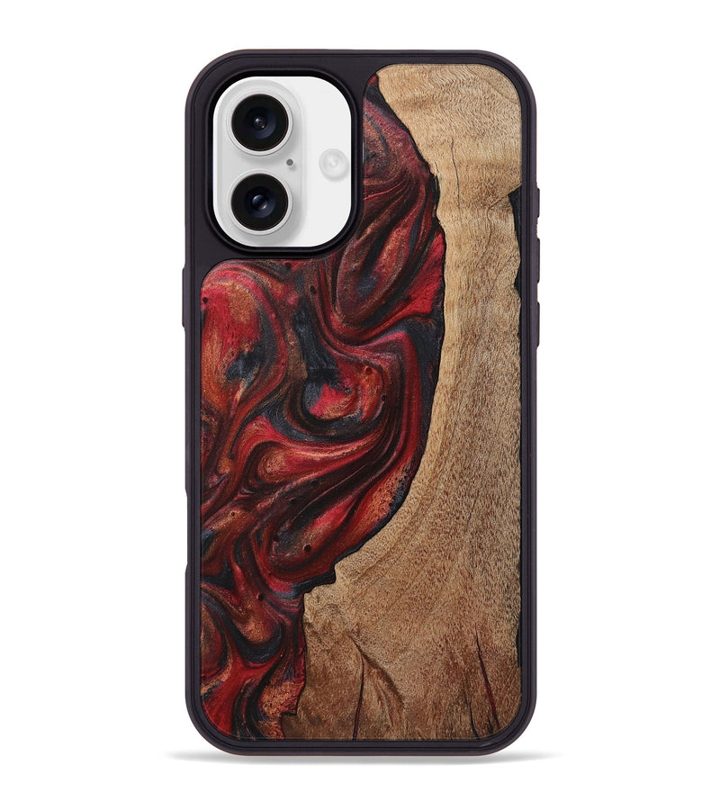 iPhone 16 Plus Wood+Resin Phone Case - Kane (Red, 720207)