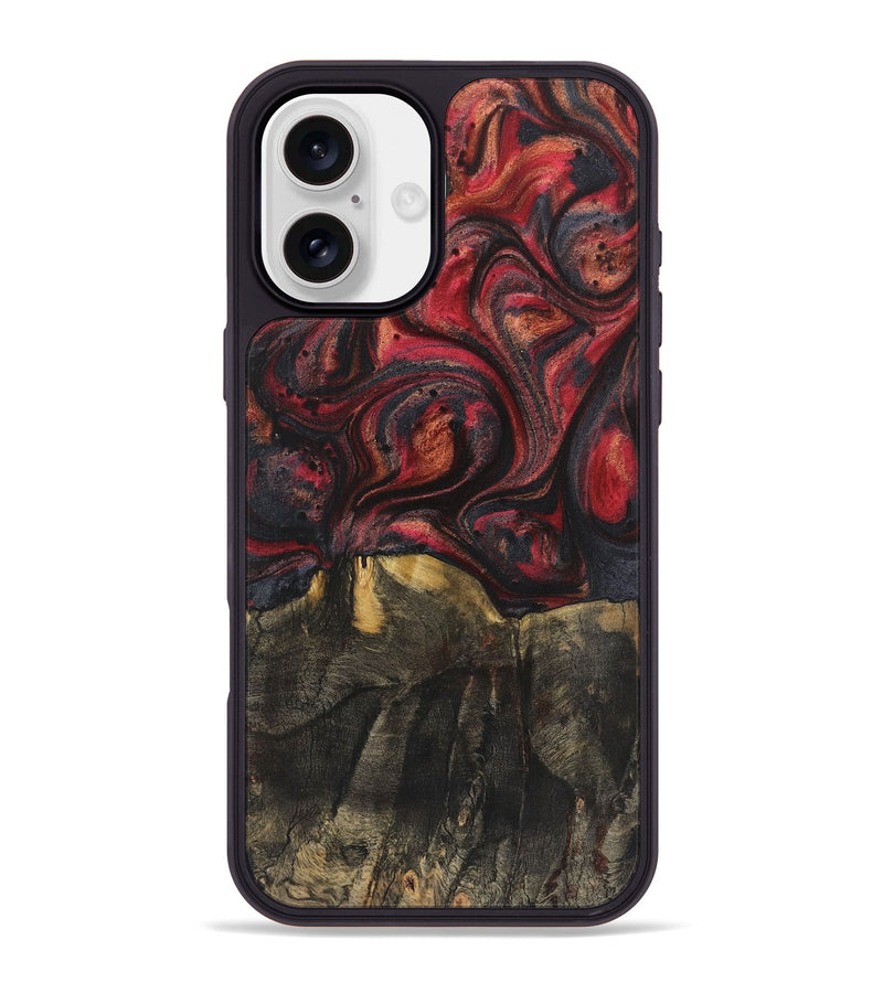 iPhone 16 Plus Wood+Resin Phone Case - Everett (Red, 720209)