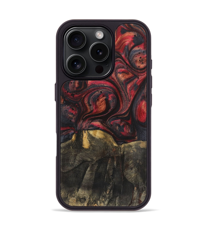 iPhone 16 Pro Wood+Resin Phone Case - Everett (Red, 720209)