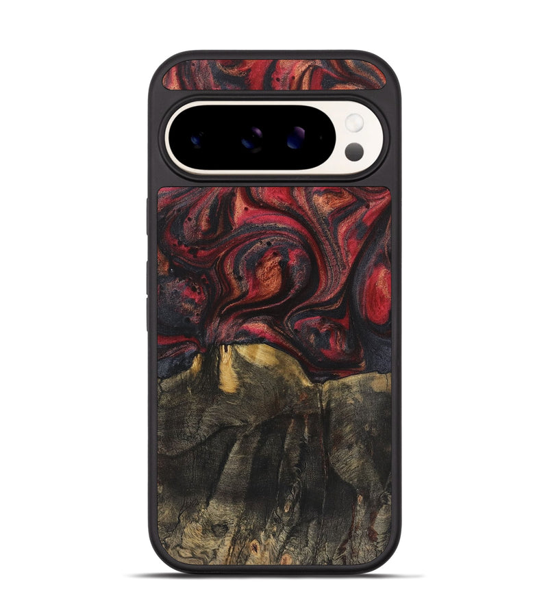 Pixel 9 Wood+Resin Phone Case - Everett (Red, 720209)