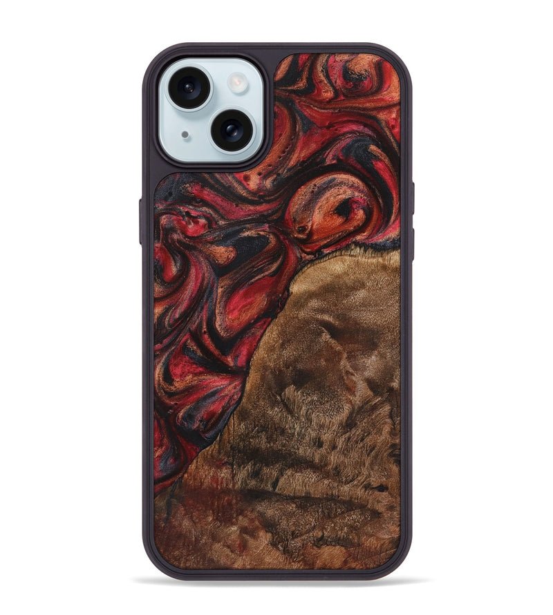 iPhone 15 Plus Wood+Resin Phone Case - Regina (Red, 720215)