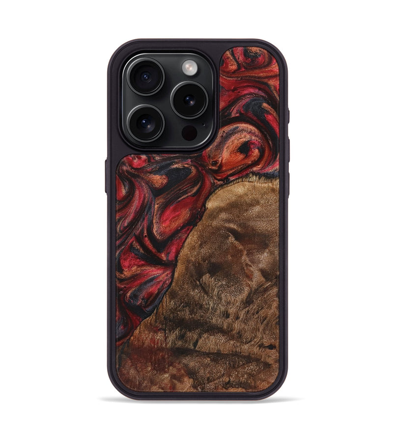 iPhone 15 Pro Wood+Resin Phone Case - Regina (Red, 720215)