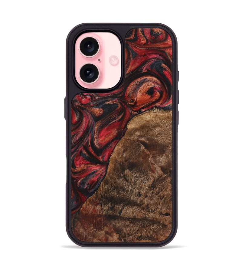 iPhone 16 Wood+Resin Phone Case - Regina (Red, 720215)