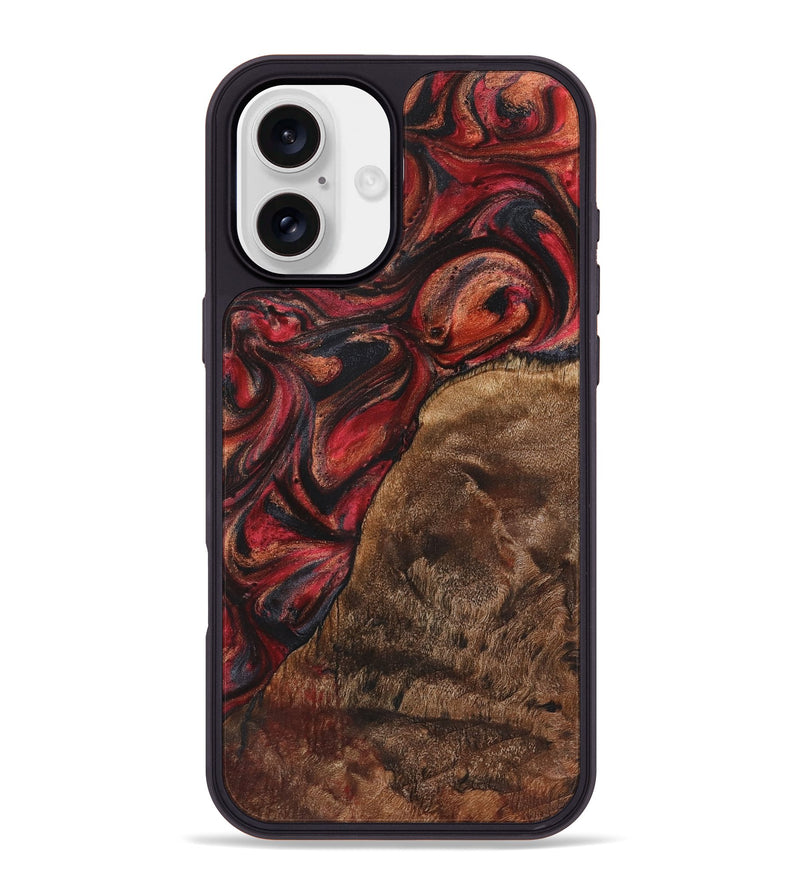 iPhone 16 Plus Wood+Resin Phone Case - Regina (Red, 720215)