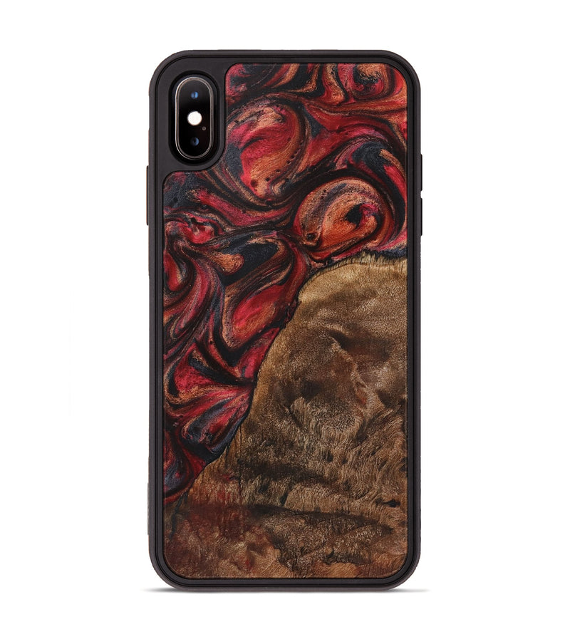 iPhone Xs Max Wood+Resin Phone Case - Regina (Red, 720215)