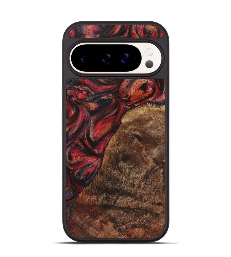 Pixel 9 Wood+Resin Phone Case - Regina (Red, 720215)