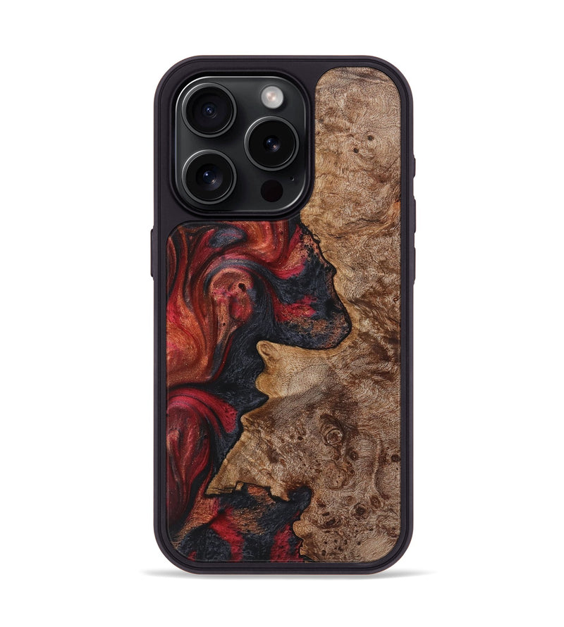 iPhone 15 Pro Wood+Resin Phone Case - Courtney (Red, 720217)