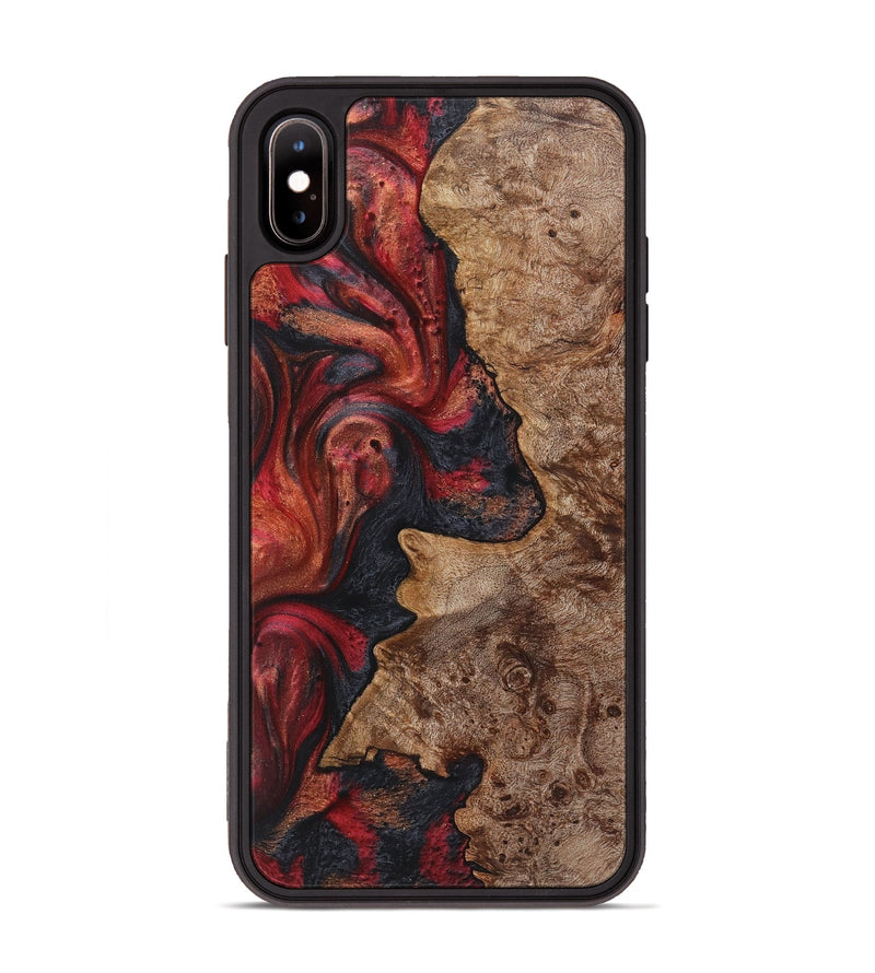 iPhone Xs Max Wood+Resin Phone Case - Courtney (Red, 720217)