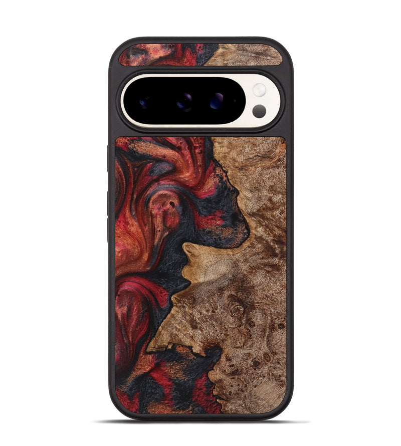 Pixel 9 Wood+Resin Phone Case - Courtney (Red, 720217)