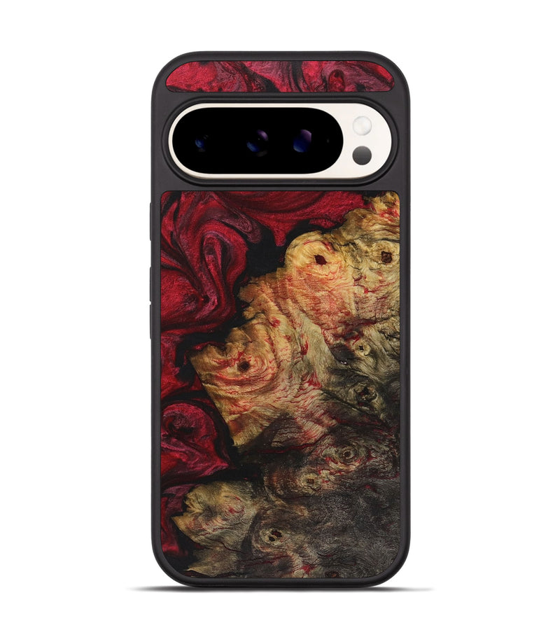 Pixel 9 Wood+Resin Phone Case - Delbert (Red, 720219)