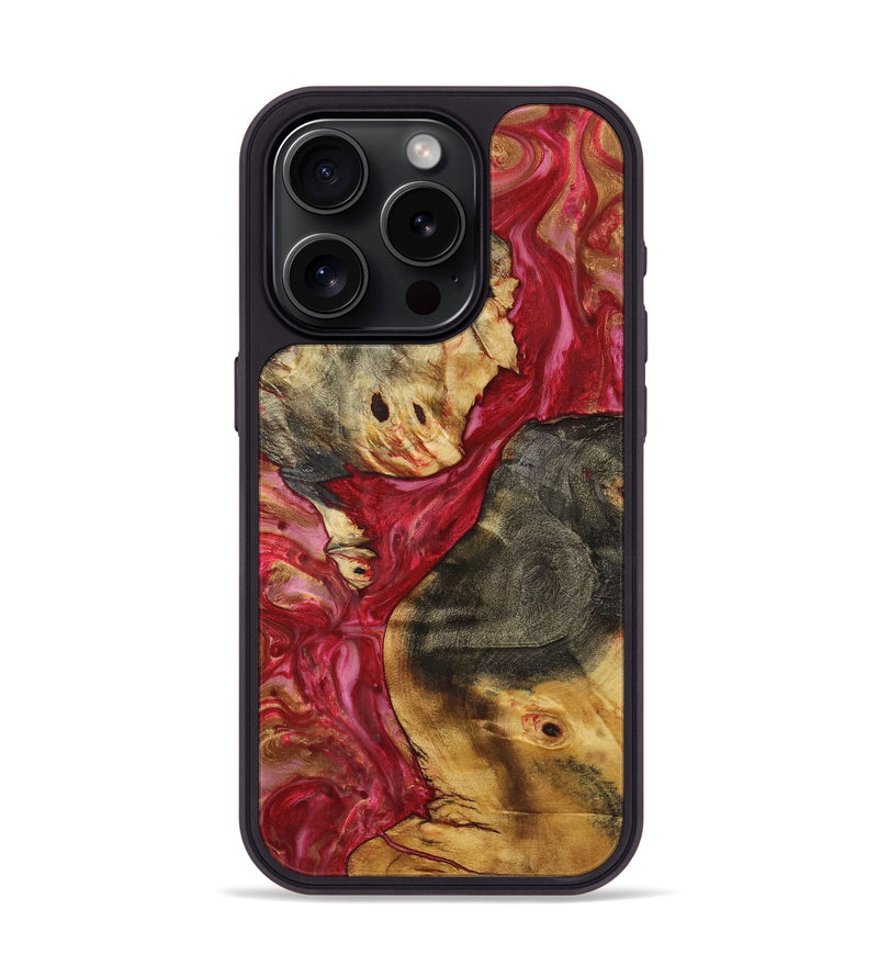 iPhone 15 Pro Wood+Resin Phone Case - Brynlee (Red, 720221)