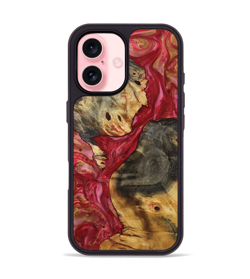 iPhone 16 Wood+Resin Phone Case - Brynlee (Red, 720221)