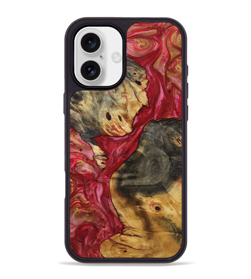 iPhone 16 Plus Wood+Resin Phone Case - Brynlee (Red, 720221)