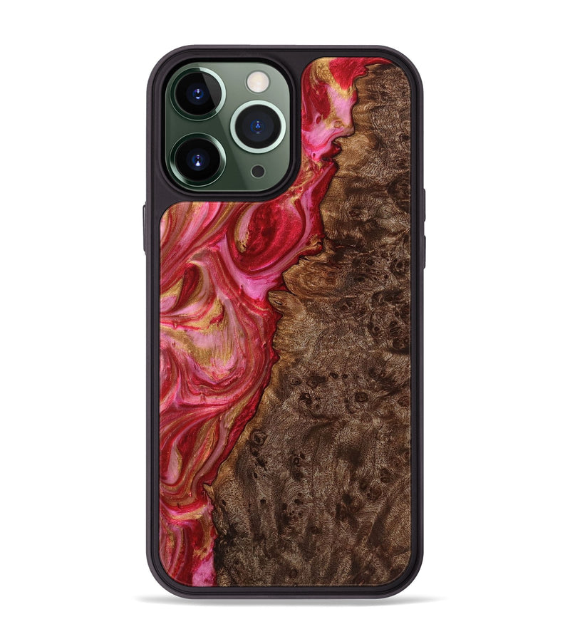 iPhone 13 Pro Max Wood+Resin Phone Case - Kailey (Red, 720231)