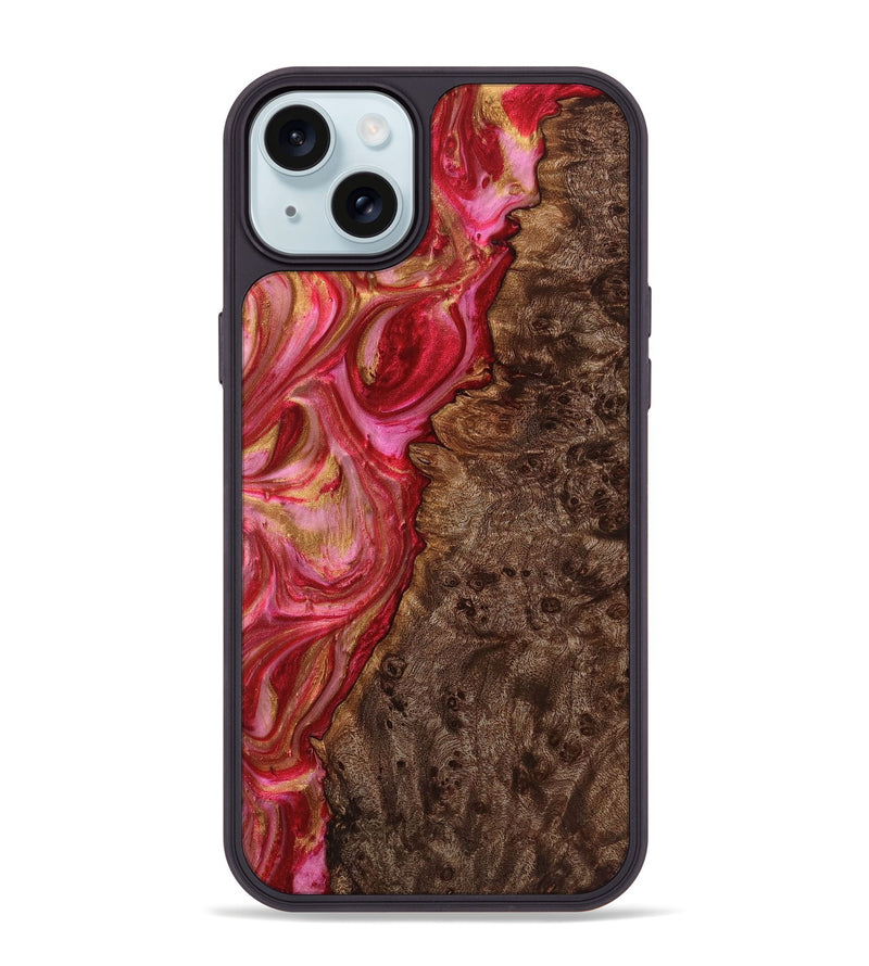 iPhone 15 Plus Wood+Resin Phone Case - Kailey (Red, 720231)