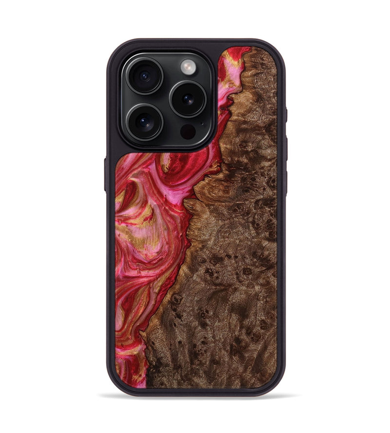 iPhone 15 Pro Wood+Resin Phone Case - Kailey (Red, 720231)