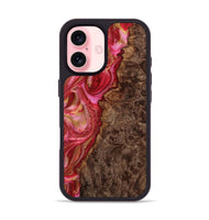 iPhone 16 Wood+Resin Phone Case - Kailey (Red, 720231)