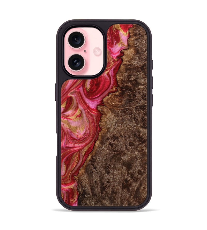 iPhone 16 Wood+Resin Phone Case - Kailey (Red, 720231)