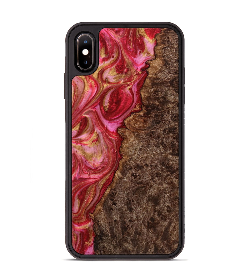 iPhone Xs Max Wood+Resin Phone Case - Kailey (Red, 720231)