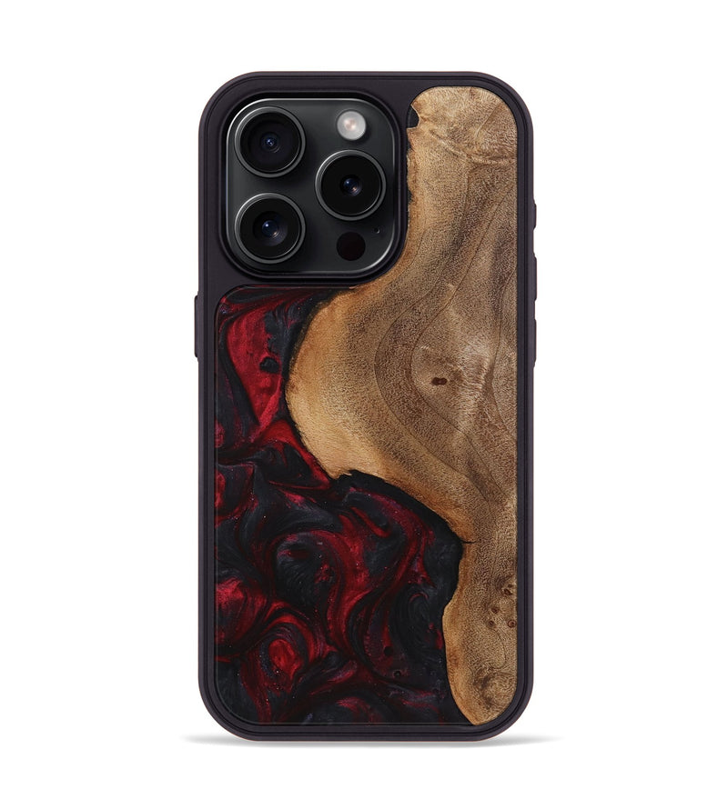 iPhone 15 Pro Wood+Resin Phone Case - Londyn (Red, 720239)