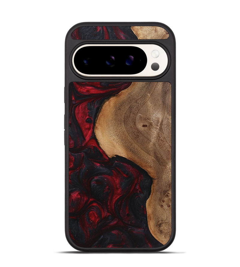 Pixel 9 Wood+Resin Phone Case - Londyn (Red, 720239)