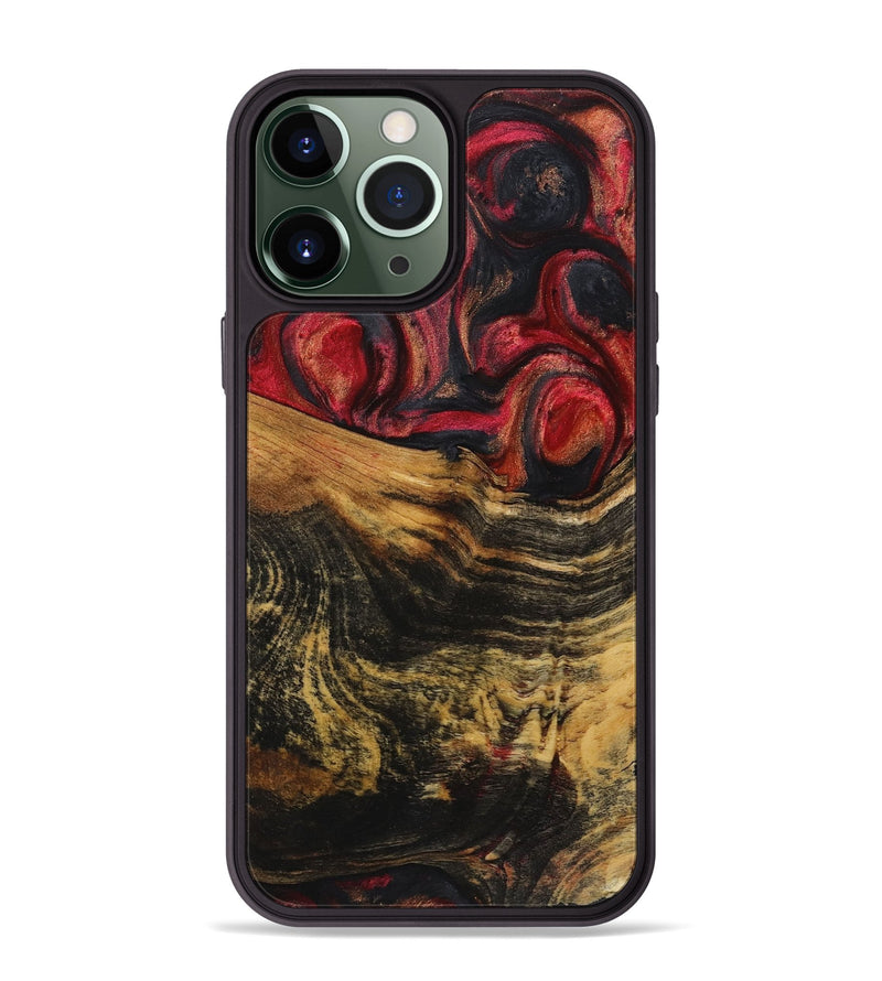 iPhone 13 Pro Max Wood+Resin Phone Case - Fiona (Red, 720240)