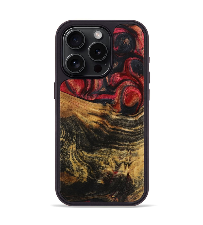 iPhone 15 Pro Wood+Resin Phone Case - Fiona (Red, 720240)