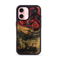 iPhone 16 Wood+Resin Phone Case - Fiona (Red, 720240)