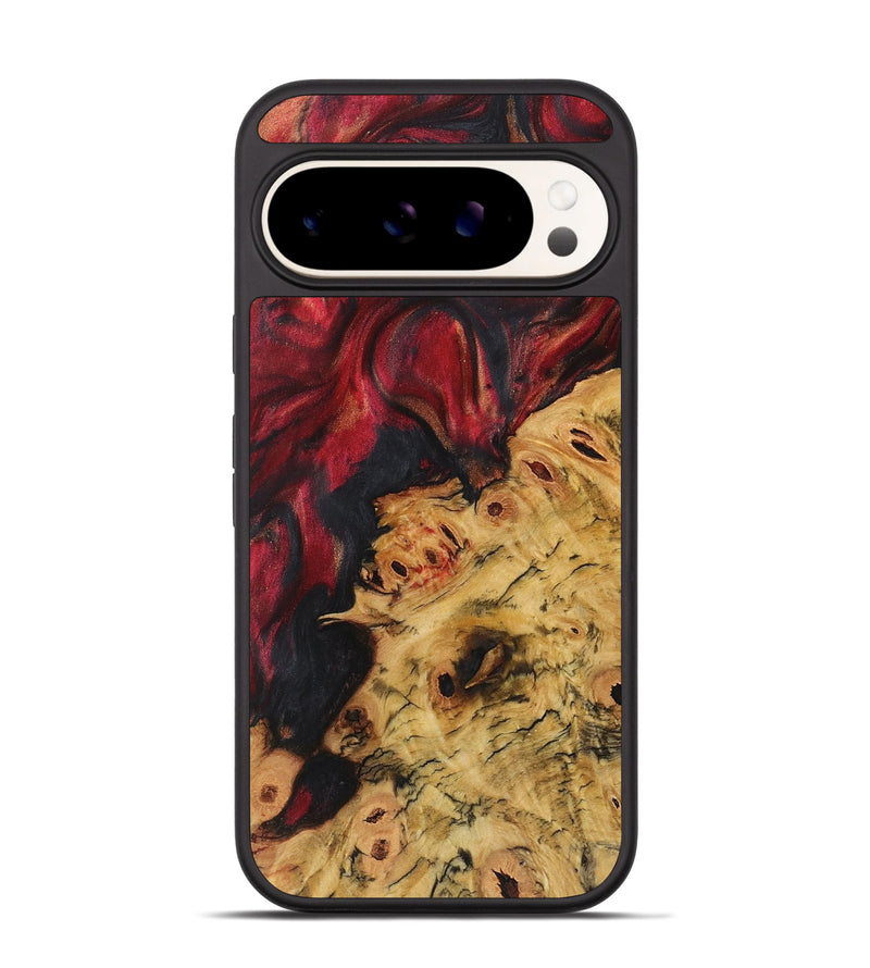 Pixel 9 Wood+Resin Phone Case - Gina (Red, 720243)