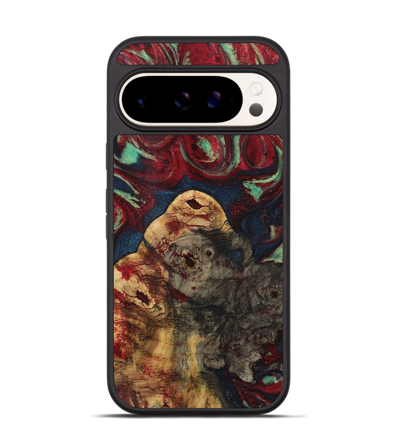 Pixel 9 Wood+Resin Phone Case - Ericka (Red, 720247)