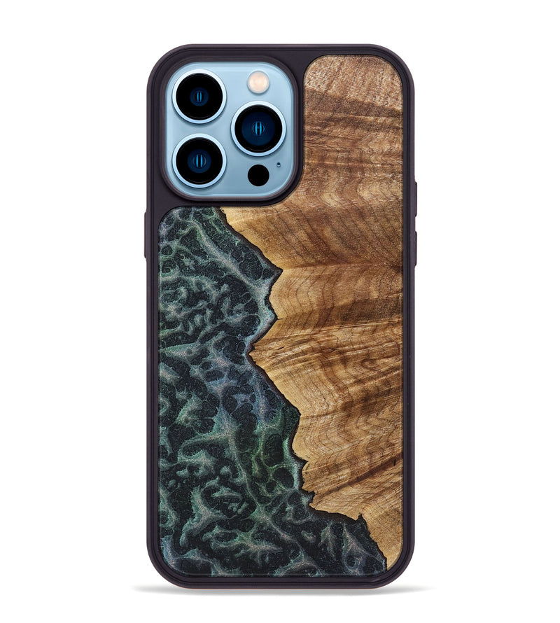 iPhone 14 Pro Max Wood+Resin Phone Case - Samuel (Static, 720290)