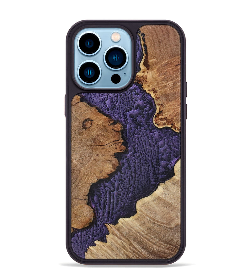 iPhone 14 Pro Max Wood+Resin Phone Case - Deneen (Static, 720295)