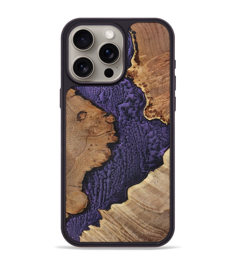 iPhone 15 Pro Max Wood+Resin Phone Case - Deneen (Static, 720295)