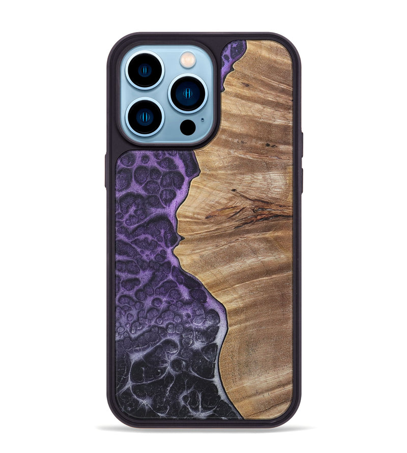 iPhone 14 Pro Max Wood+Resin Phone Case - Toby (Static, 720304)