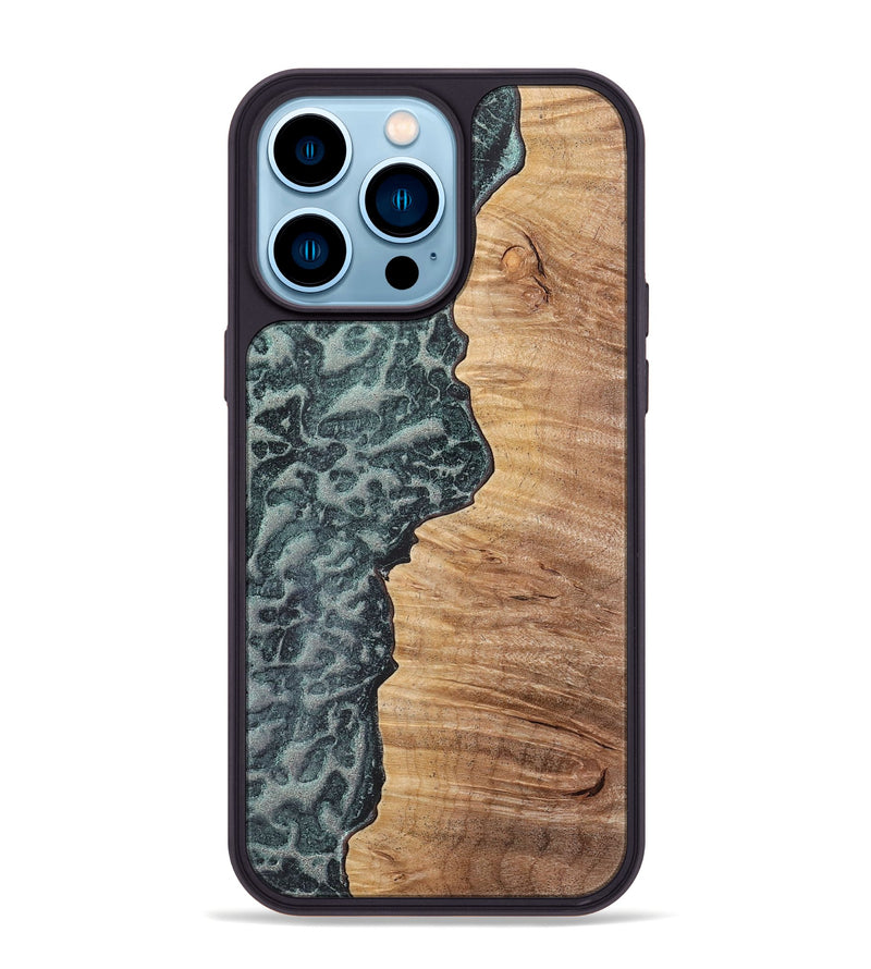 iPhone 14 Pro Max Wood+Resin Phone Case - Viola (Static, 720307)