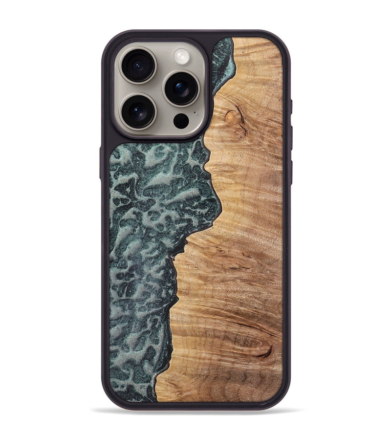 iPhone 15 Pro Max Wood+Resin Phone Case - Viola (Static, 720307)