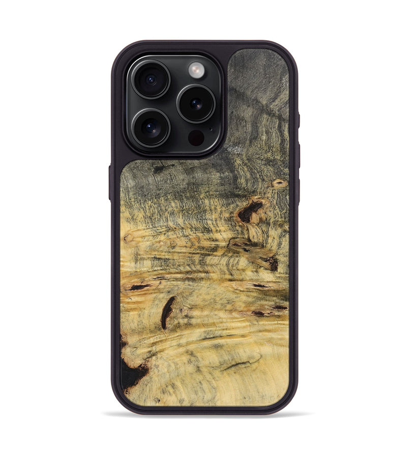 iPhone 15 Pro Wood+Resin Phone Case - Isaac (Wood Burl, 720387)