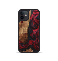 iPhone 12 mini Wood+Resin Phone Case - Kelly (Red, 720426)