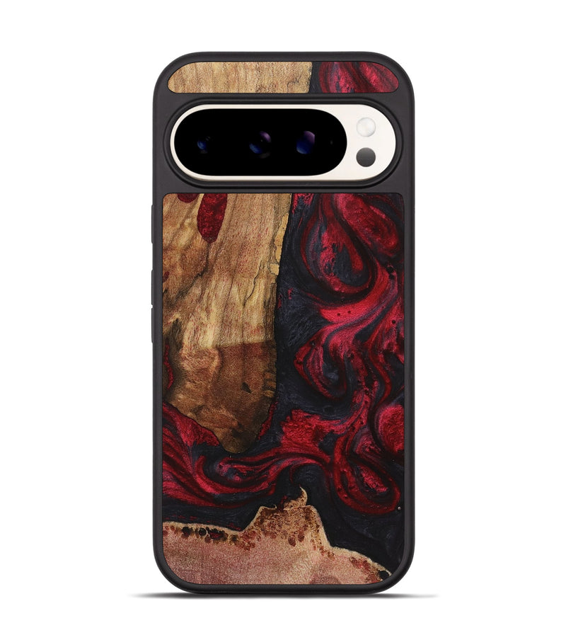 Pixel 9 Wood+Resin Phone Case - Kelly (Red, 720426)