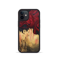 iPhone 12 mini Wood+Resin Phone Case - Leticia (Red, 720427)