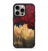 iPhone 15 Pro Max Wood+Resin Phone Case - Leticia (Red, 720427)